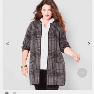 Plaid Sweater Coat